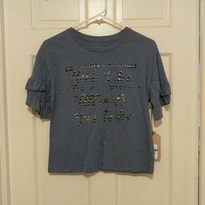 Blue ,girls ,true craft crop shirt